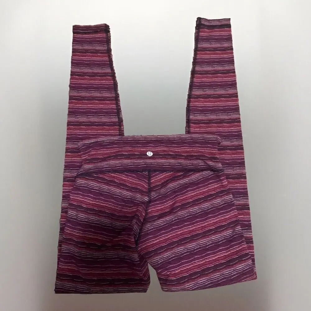 Lululemon Wunder Under Pant III Space Dye Twist Regal Plum Alarming Size 6